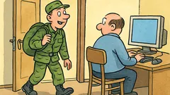 Vtip: Syn sa vracia domov z vojny