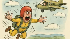 Vtip: Parašutista pri páde kričí…