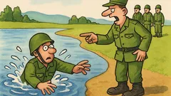 Vtip: Vojak Semienko ide na plavecký kurz