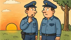 Vtip: Dvaja policajti riešia západ slnka