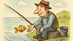 Vtip: Rybár chytí zlatú rybku a...