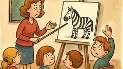 Vtip: Pani učiteľka ukáže na obrázku zebru