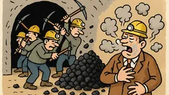 Vtip: Súťažiaci sa delia na baníkov a uhlie