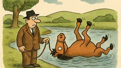 Vtip: Presvedčíš koňa plávať na chrbte…