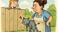 Vtip: Chlapec kričí spoza plota…