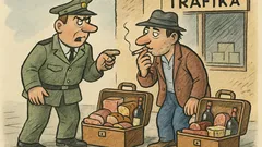 Vtip: Policajt zastaví zlodeja s kuframi