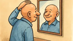 Vtip: Imriško postáva pred zrkadlom