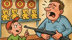 Vtip: Rozhovor syna s otcom na strelnici