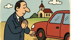 Vtip: Verím v Boha, ale auto si zamykám!